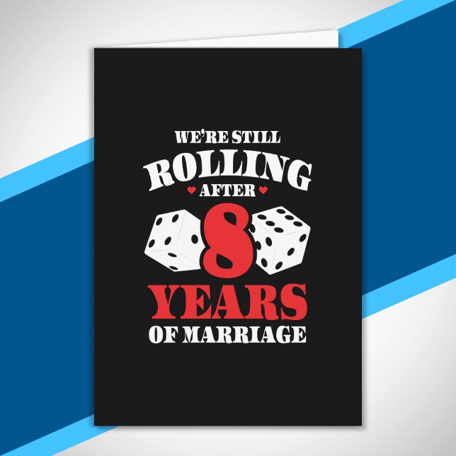 Funny 8th Anniversary Couples Married 8 Years Card (Creator Uploaded)