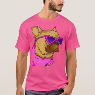 Funny 90s Vibe Pug Wearing Pink Sunglasses Vintage T-Shirt