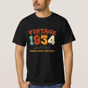 Funny 91 Year Old 1934 Vintage 91st Birthday Gift T-Shirt