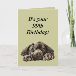 Funny 99th Birthday Customise Labrador Retriever Card