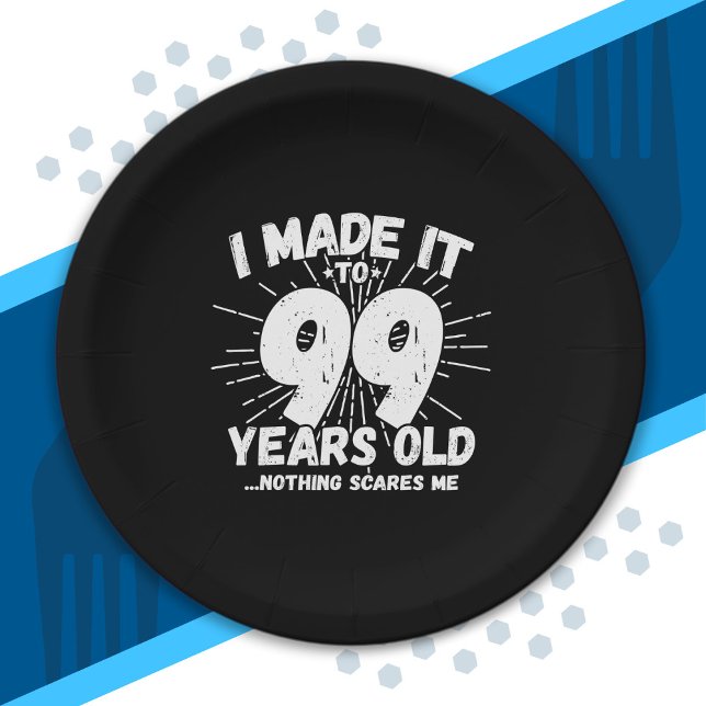Funny 99th Birthday Quote Sarcastic 99 Year Old Paper Plate (Creator Uploaded)