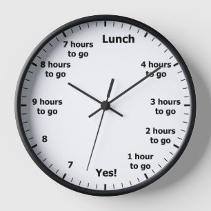 Funny 9 to 6 Work Hour Home Time Countdown Office Clock