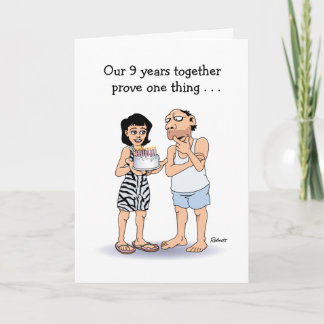 Funny 9th Anniversary card for husband
