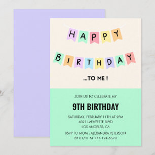 Funny 9th birthday invitations Happy Birthday