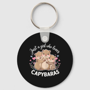 Funny A Girl Who Loves Capybaras Cool Capybara Key Ring