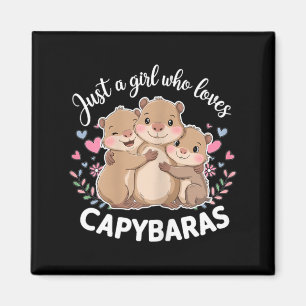 Funny A Girl Who Loves Capybaras Cool Capybara Magnet