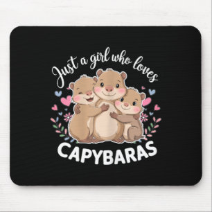 Funny A Girl Who Loves Capybaras Cool Capybara Mouse Pad