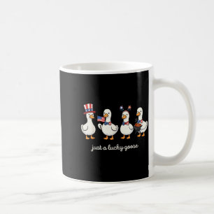 Funny A Lucky Goose Patriotic 4th July Cute Duck Coffee Mug