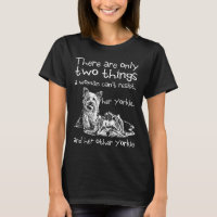 Funny A Woman Can't Resist Her Two Yorkies