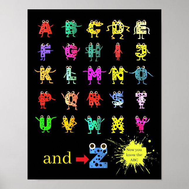 Funny ABC Alphabet Friends Poster (Front)