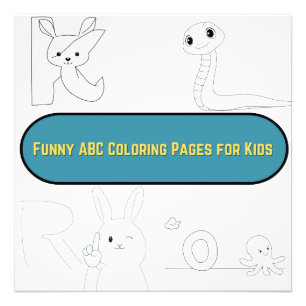 Funny ABC Coloring Pages for Kids Photo Print