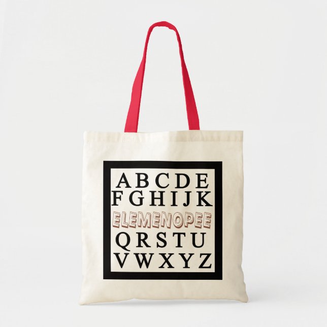 Funny ABCD elemenopee brown Tote Bag (Front)