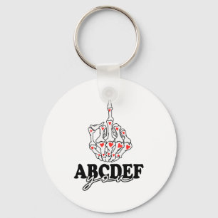Funny Abcdef-you Skeleton Hand 2022 Valentine Key Ring
