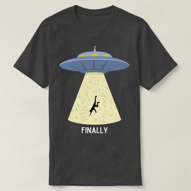 Funny   Abduction on Dark T-Shirt (Design Front)