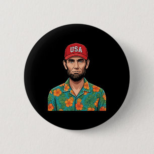 Funny Abe Abraham Lincoln 4th Of July Holiday Vaca 6 Cm Round Badge