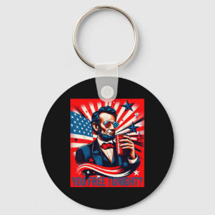 Funny Abe Lincoln 4th Of July Patriotic American U Key Ring