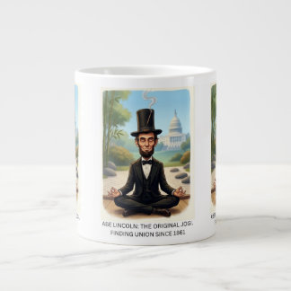 Funny Abe Lincoln Yoga Caricature - The Original Y Large Coffee Mug