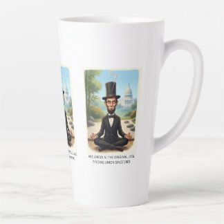 Funny Abe Lincoln Yoga Caricature - The Original Y Latte Mug