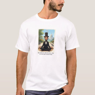 Funny Abe Lincoln Yoga Caricature - The Original Y T-Shirt