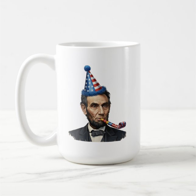 Funny Abraham Lincoln Party Celebration  Coffee Mug (Left)