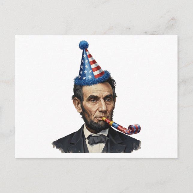 Funny Abraham Lincoln Party Celebration  Postcard (Front)