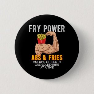 Funny Abs Exercise French Fries Muscle Building Bo 6 Cm Round Badge