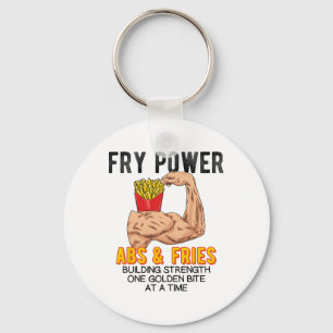 Funny Abs Exercise French Fries Muscle Building Bo Key Ring