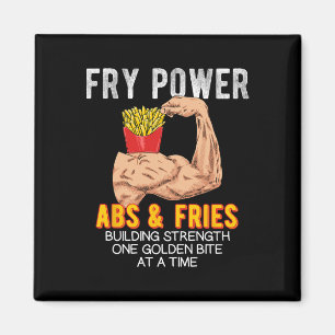 Funny Abs Exercise French Fries Muscle Building Bo Magnet