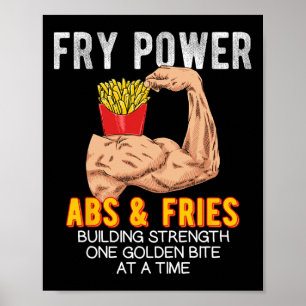Funny Abs Exercise French Fries Muscle Building Bo Poster
