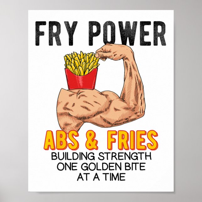 Funny Abs Exercise French Fries Muscle Building Bo Poster (Front)