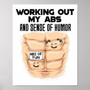 Funny Abs Exercise Muscle Building Bodybuilding Poster