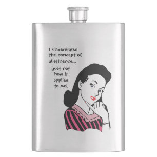 Funny Abstinence Concept Hip Flask