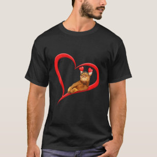 Funny Abyssinian Cat Valentine Pet Kitten Cat Love T-Shirt
