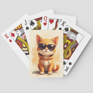 Funny Abyssinian Kawaii Cat Playing Cards