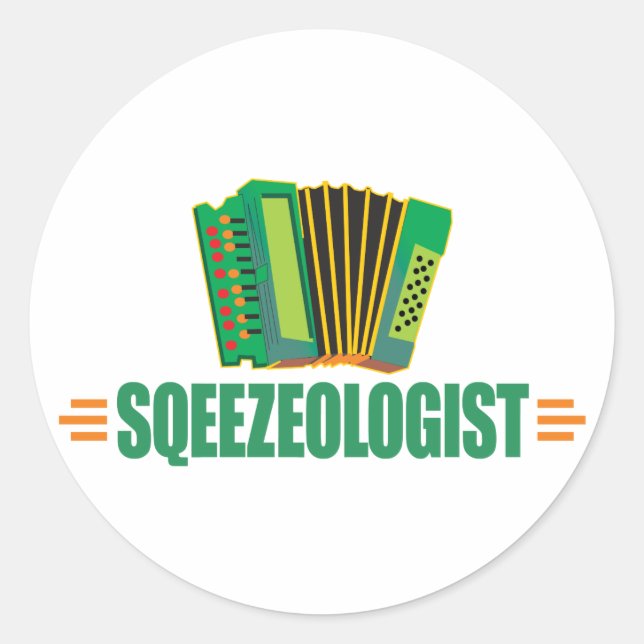 Funny Accordion Classic Round Sticker (Front)