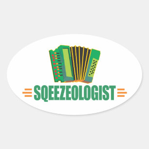 Funny Accordion Oval Sticker