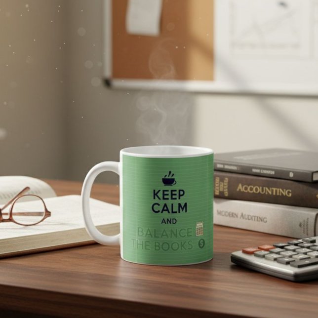 Funny Accountant Bookkeeper Keep Calm And Balance  Coffee Mug (Creator Uploaded)