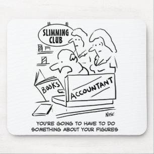 Funny Accountant Checks Slimming Club Figures Mouse Pad