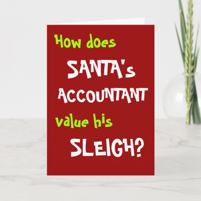 Funny Accountant Christmas Card and Joke (Front)