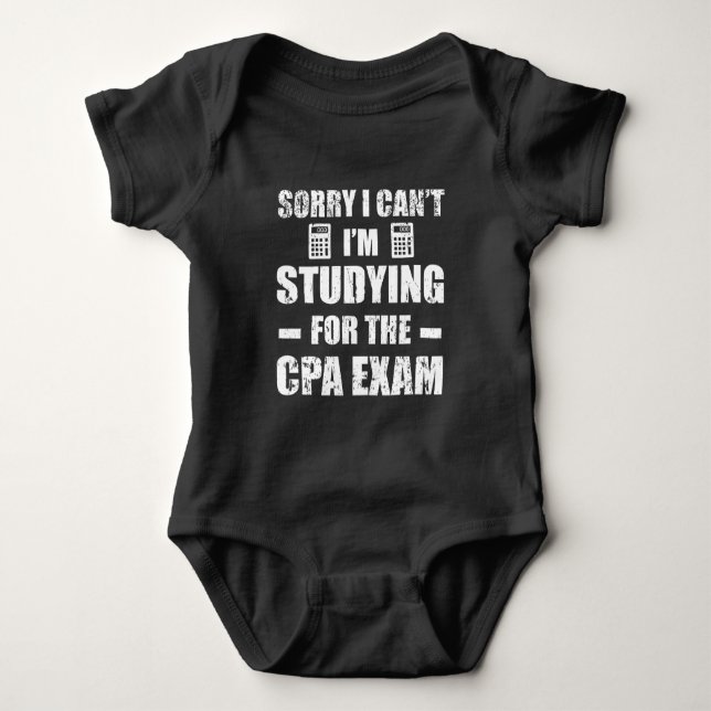 Funny Accountant CPA Exam Studying Accounting Baby Bodysuit (Front)