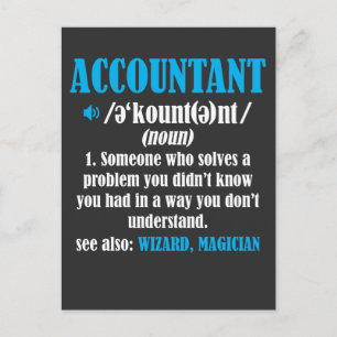 Funny Accountant Gift Idea Definition Accounting Postcard