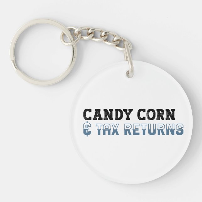 Funny Accountant Halloween - Candy Corn Key Ring (Front)