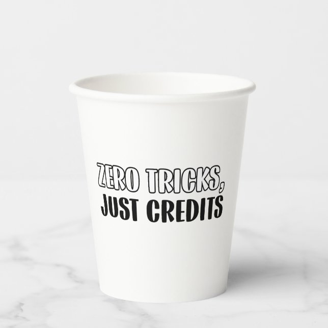 Funny Accountant Halloween - Zero Tricks Paper Cups (Front)