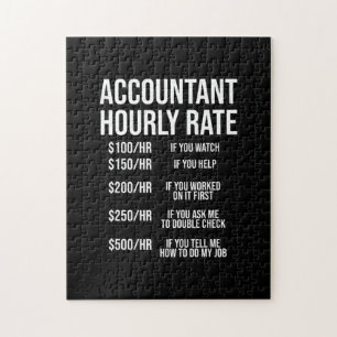 Funny Accountant Hourly Rate Accounting CPA Humor Jigsaw Puzzle