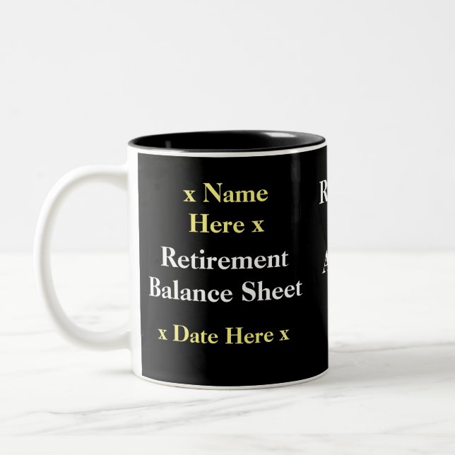 Funny Accountant Retirement Gift Idea Add Name Two-Tone Coffee Mug (Left)