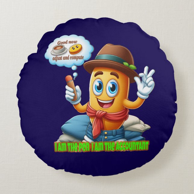 Funny Accountant Round Cushion (Front)