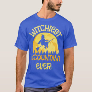 Funny Accountant Witch Halloween Humour T-Shirt