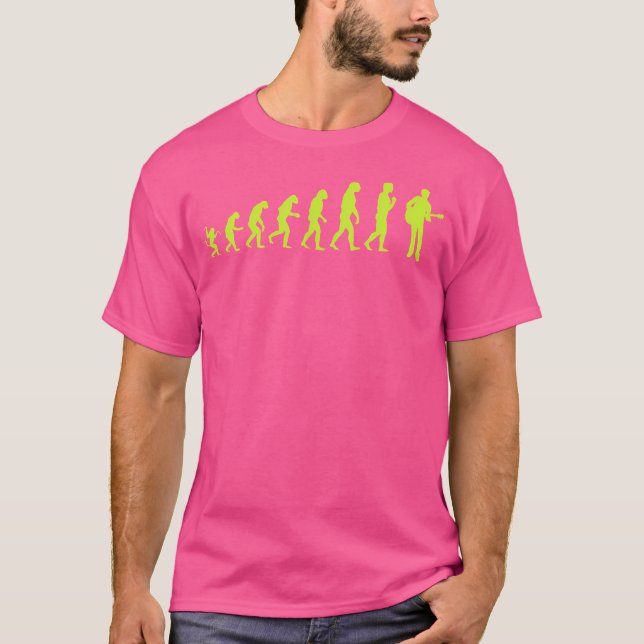 Funny Acoustic Guitar Evolution T-Shirt (Front)