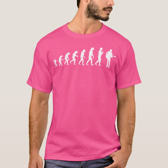 Funny Acoustic Guitar Evolution T-Shirt (Front)