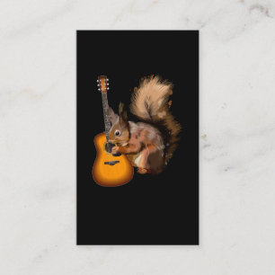Funny Acoustic Guitar playing Squirrel Business Card